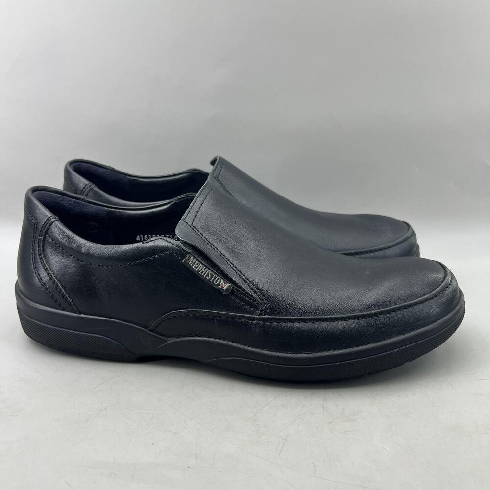 Mephisto Adelio Slip On Loafers Men Size 9.5 Black Leather Comfort Formal Shoes